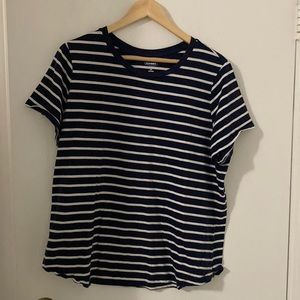 Old Navy Everywear XL Tall Navy Blue and White Stripes